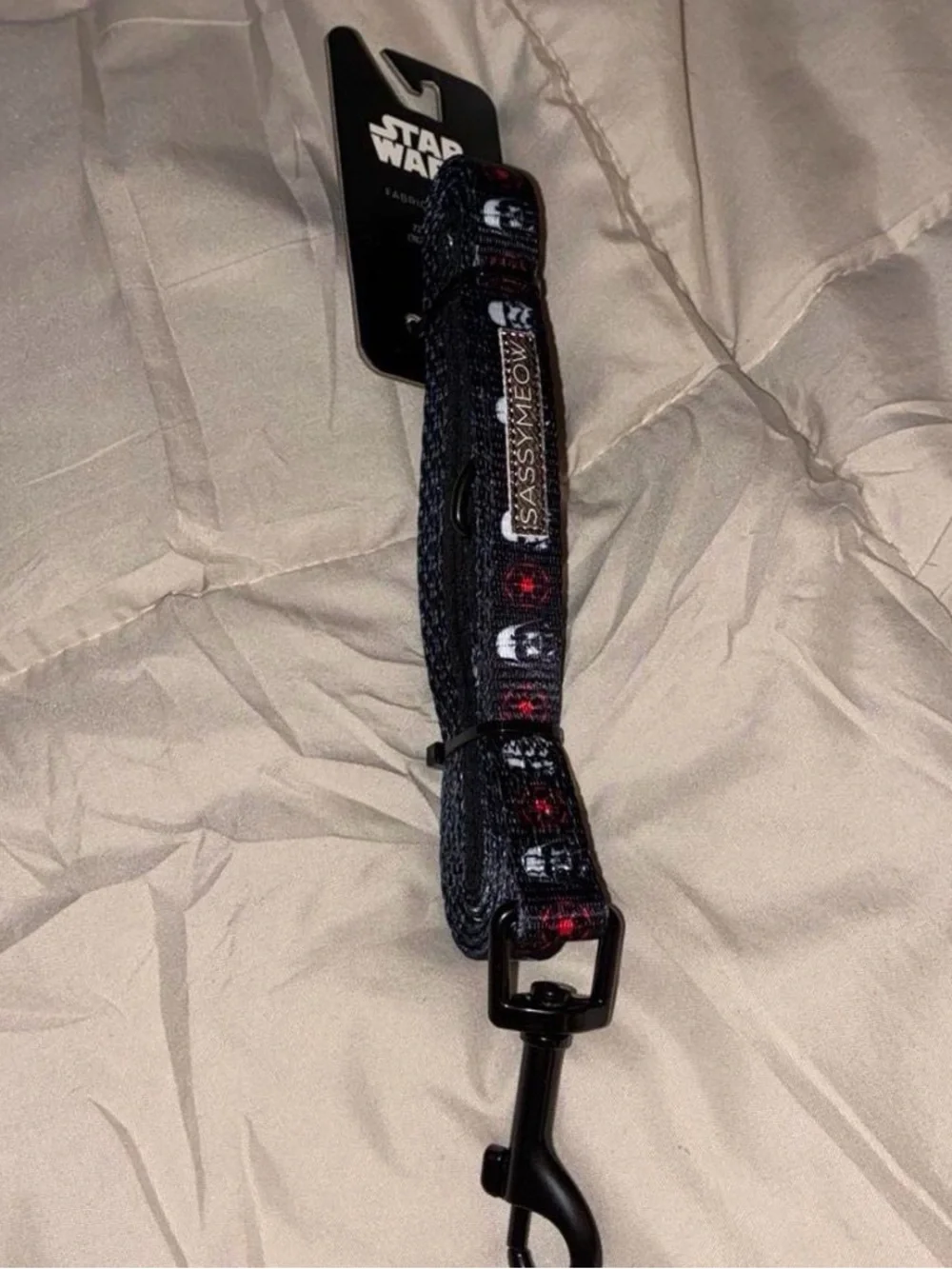 Star Wars Black and Red Leash with Stormtrooper Motif